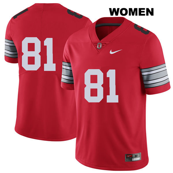 Ohio State Buckeyes Women's Jake Hausmann #81 Red Authentic Nike 2018 Spring Game No Name College NCAA Stitched Football Jersey CT19W40ZY